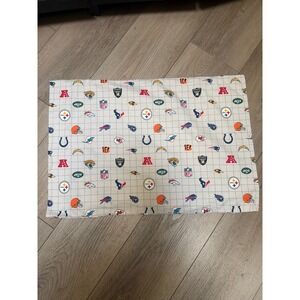 PBteen NFL Grid Standard Pillowcase Cotton Football Team Logos Gray Pottery Barn